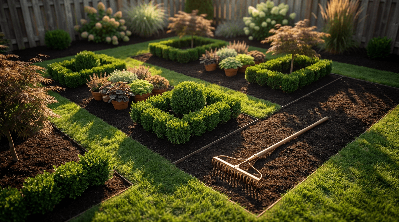 Landscaper tending to a Toronto backyard garden